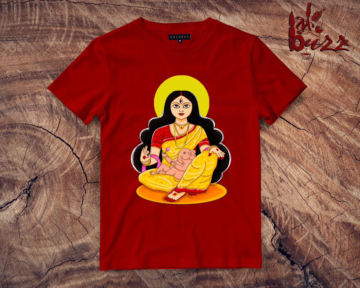 Maa Durga with Ganesha printed tshirt
