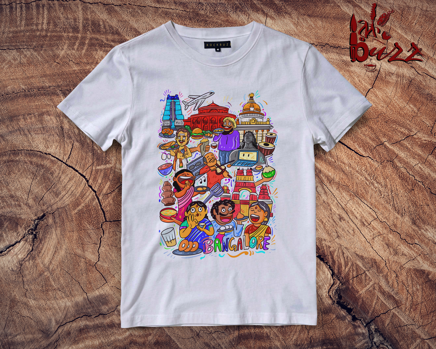 Bangalore doodle multicolor printed tshirt