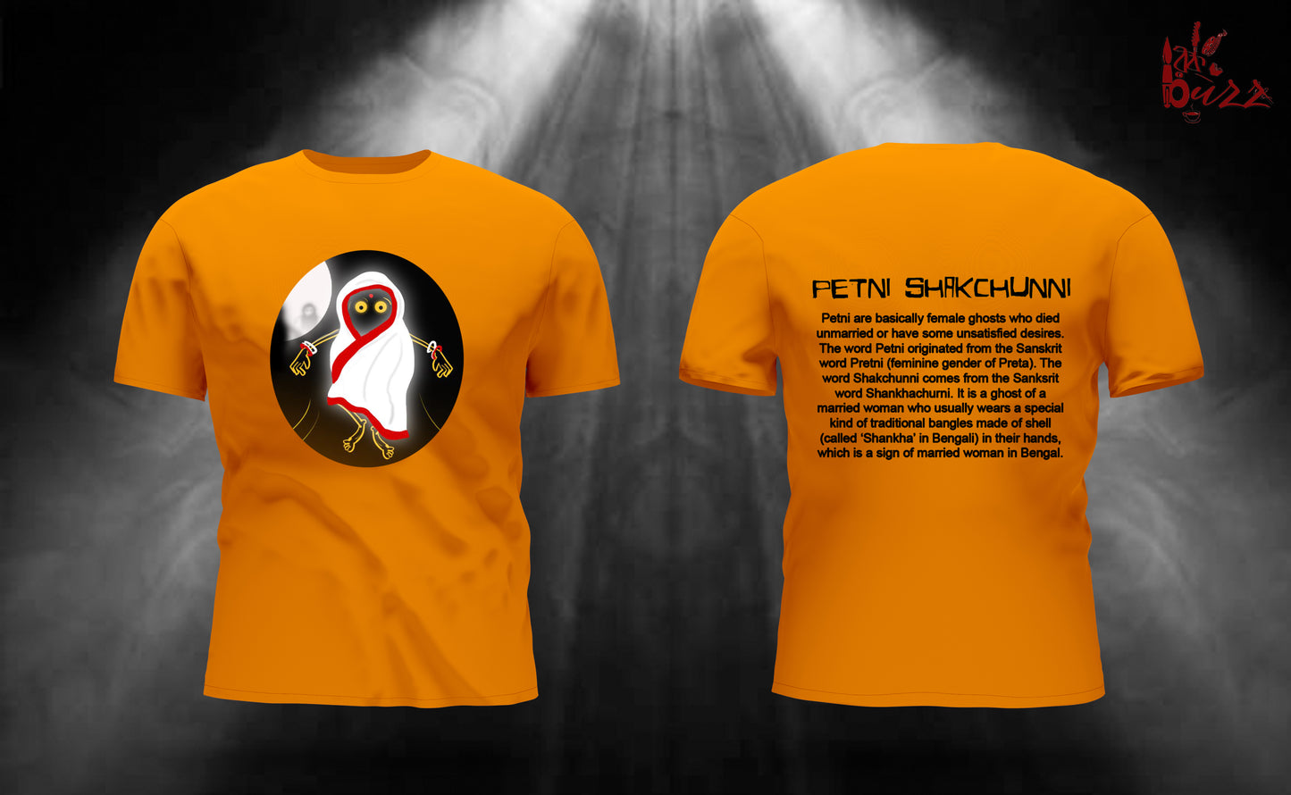 PETNI SAKCHUNI bhoot bengali captioned printed tshirt