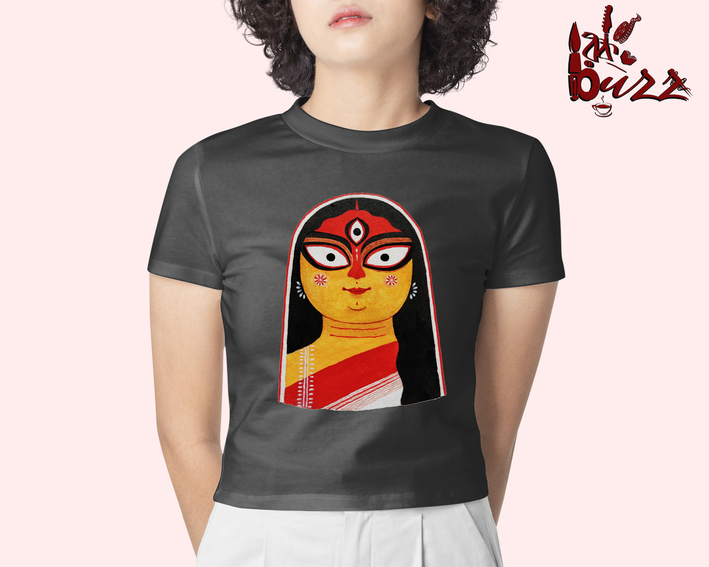 Crop top - Durga art printed Bengali women top