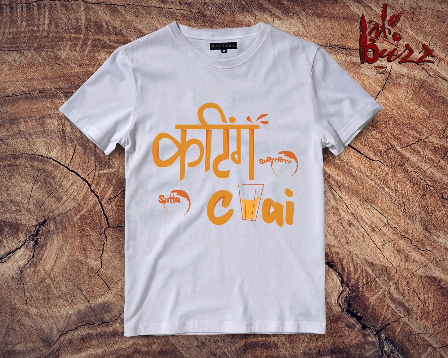 cutting chai captioned Tshirt