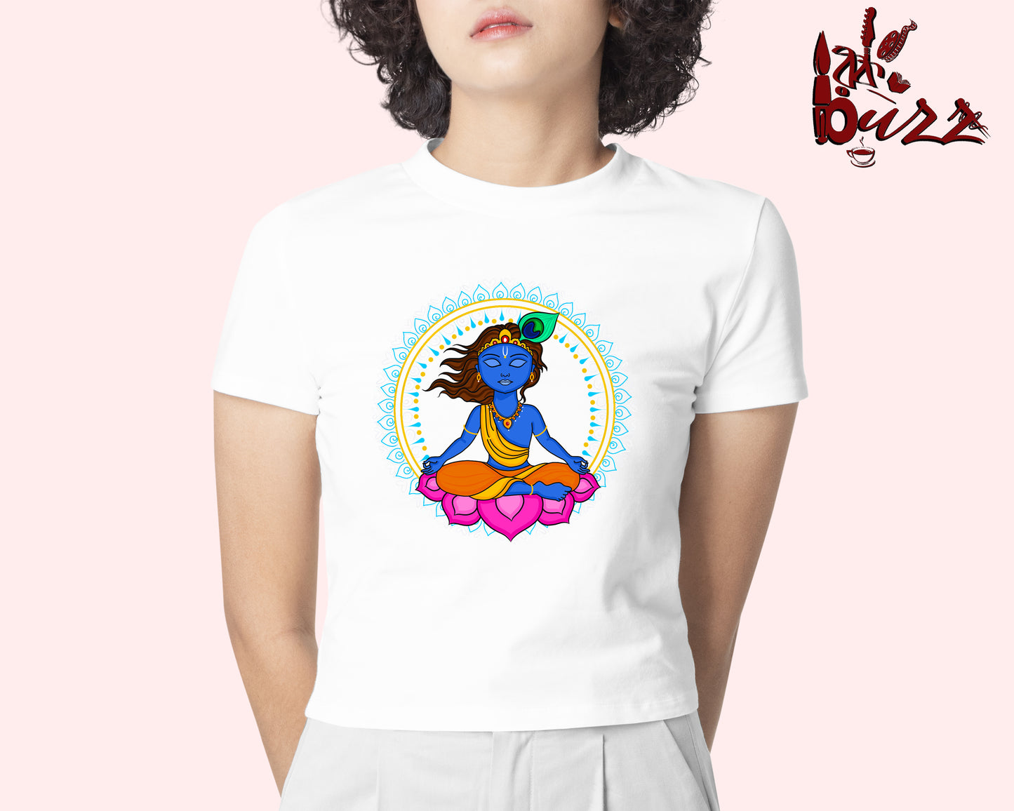Crop top - Krishna art printed Bengali women top