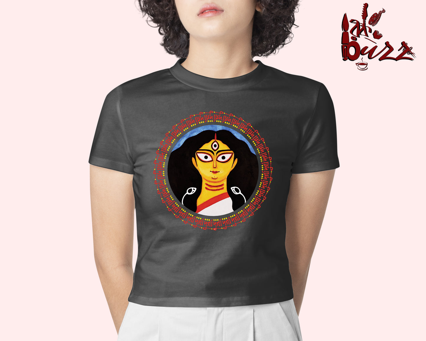 Crop top -Maa Durga art printed Bengali women top