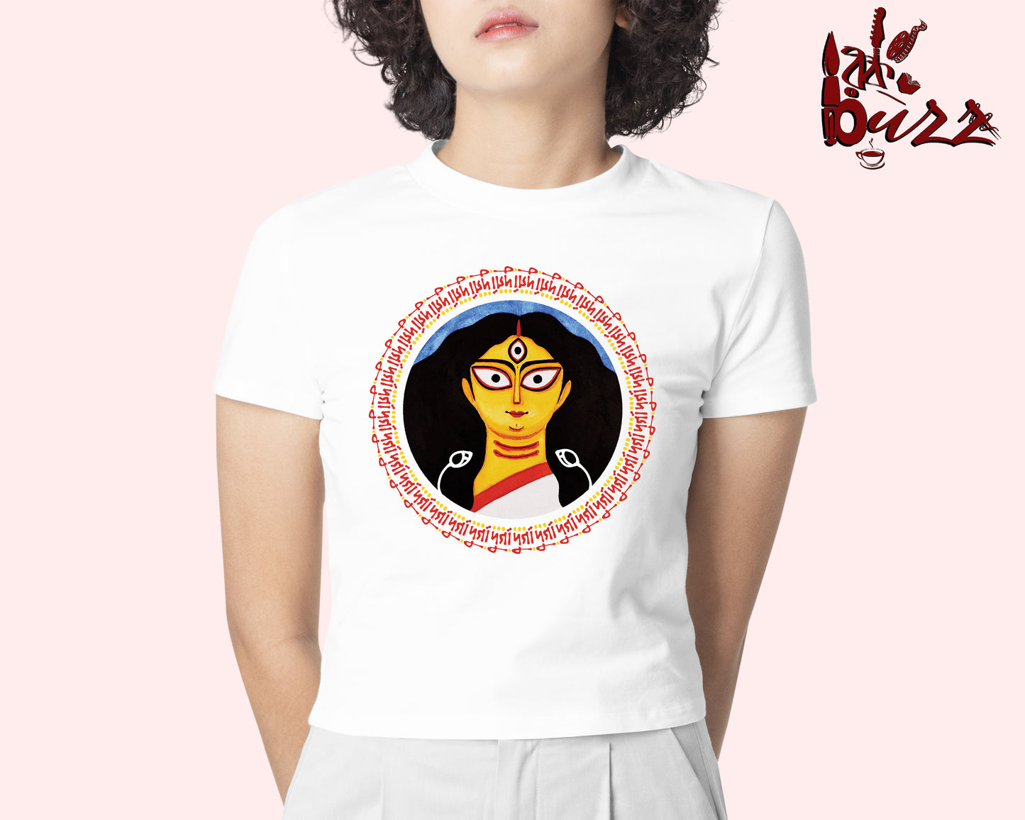 Crop top -Maa Durga art printed Bengali women top