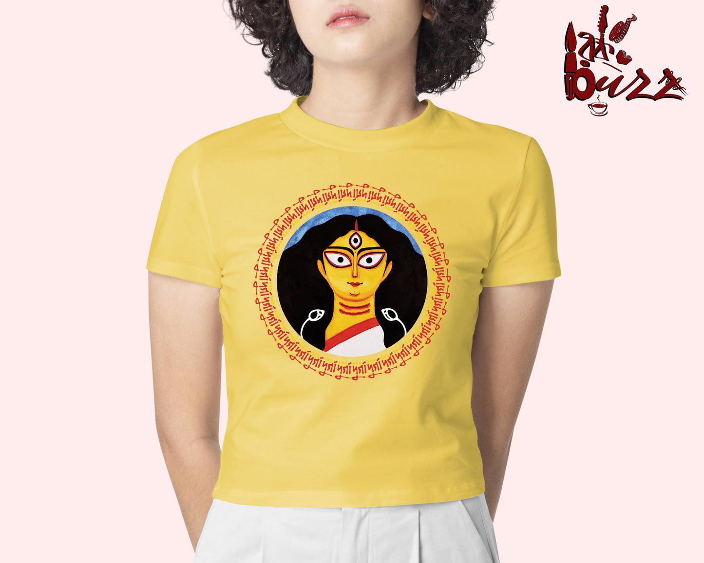 Crop top -Maa Durga art printed Bengali women top