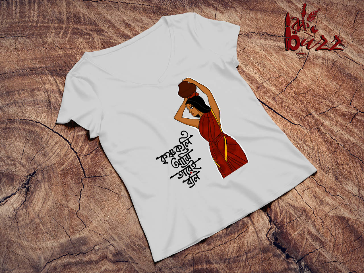 Krishnokali Bengali woman printed tshirt