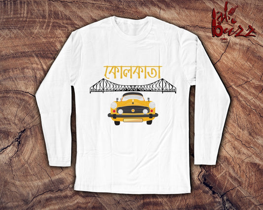 Kolkata Taxi captioned bengali full sleeve tshirt