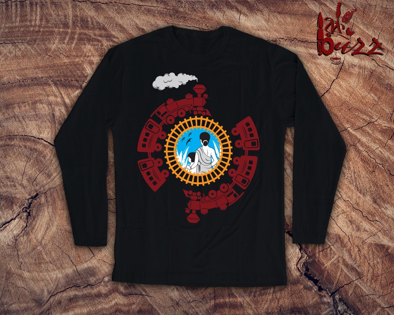 Pother pachali captioned bengali full sleeve tshirt
