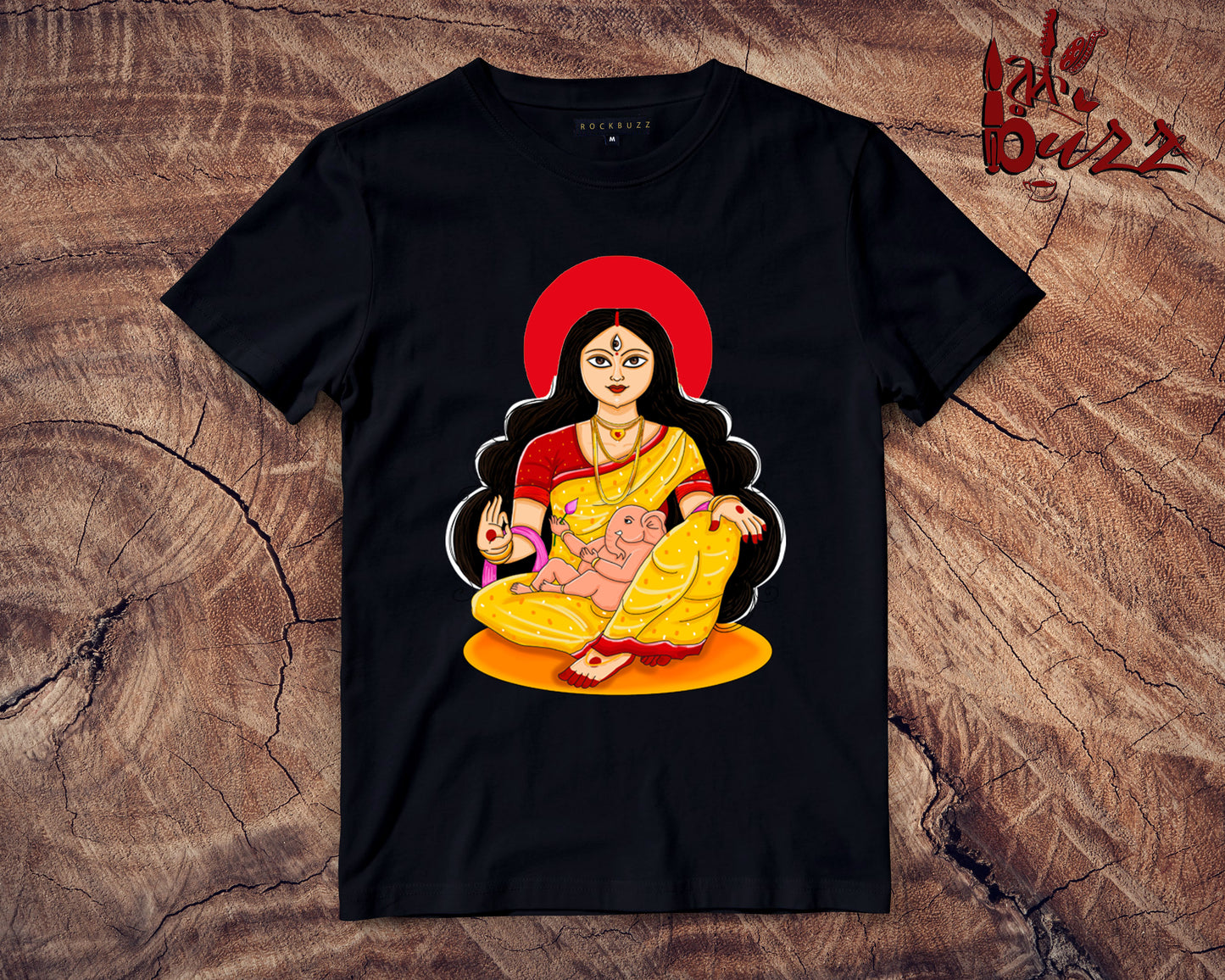 Maa Durga with Ganesha printed tshirt