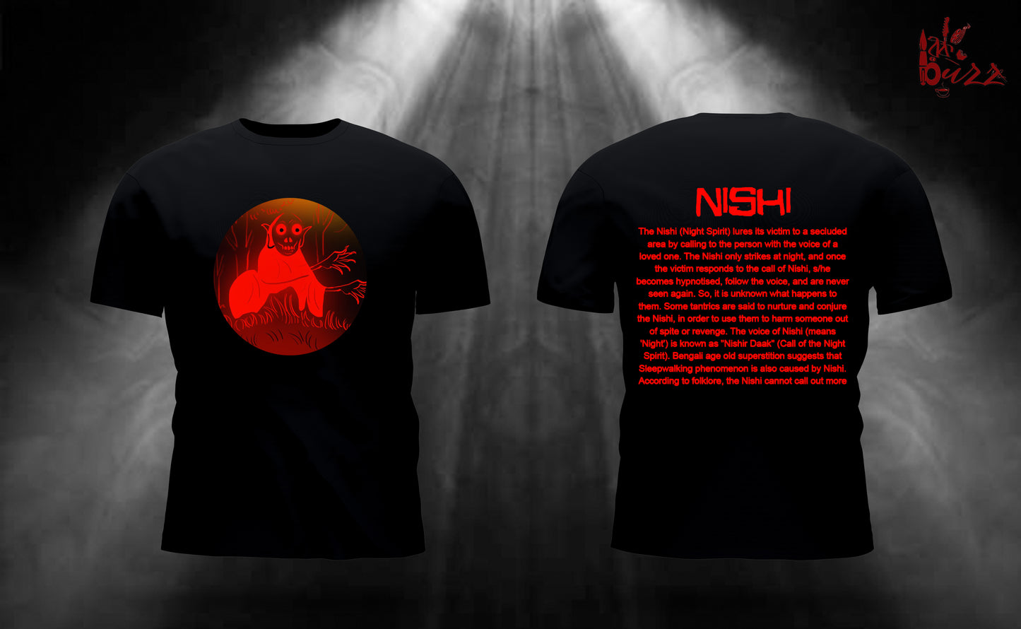 NISHI bhoot bengali captioned printed tshirt