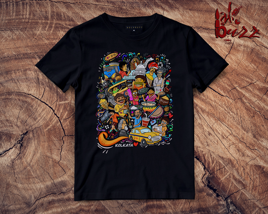 Kids - Kolkata doodle printed Tshirt