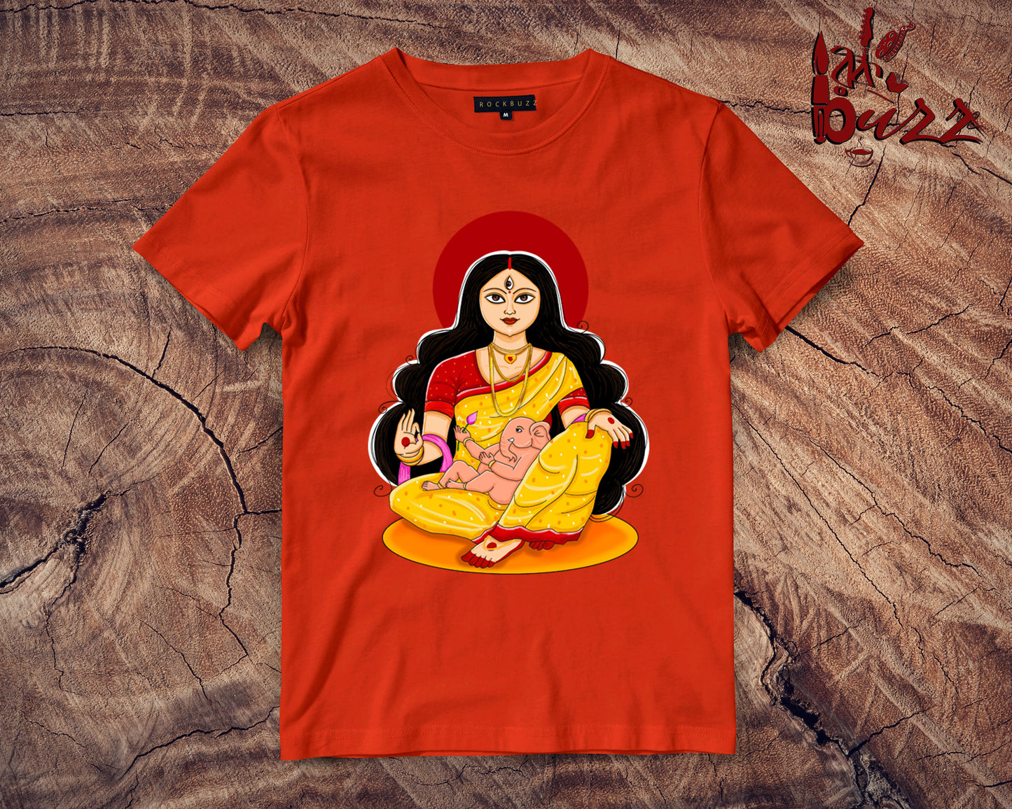 Maa Durga with Ganesha printed tshirt