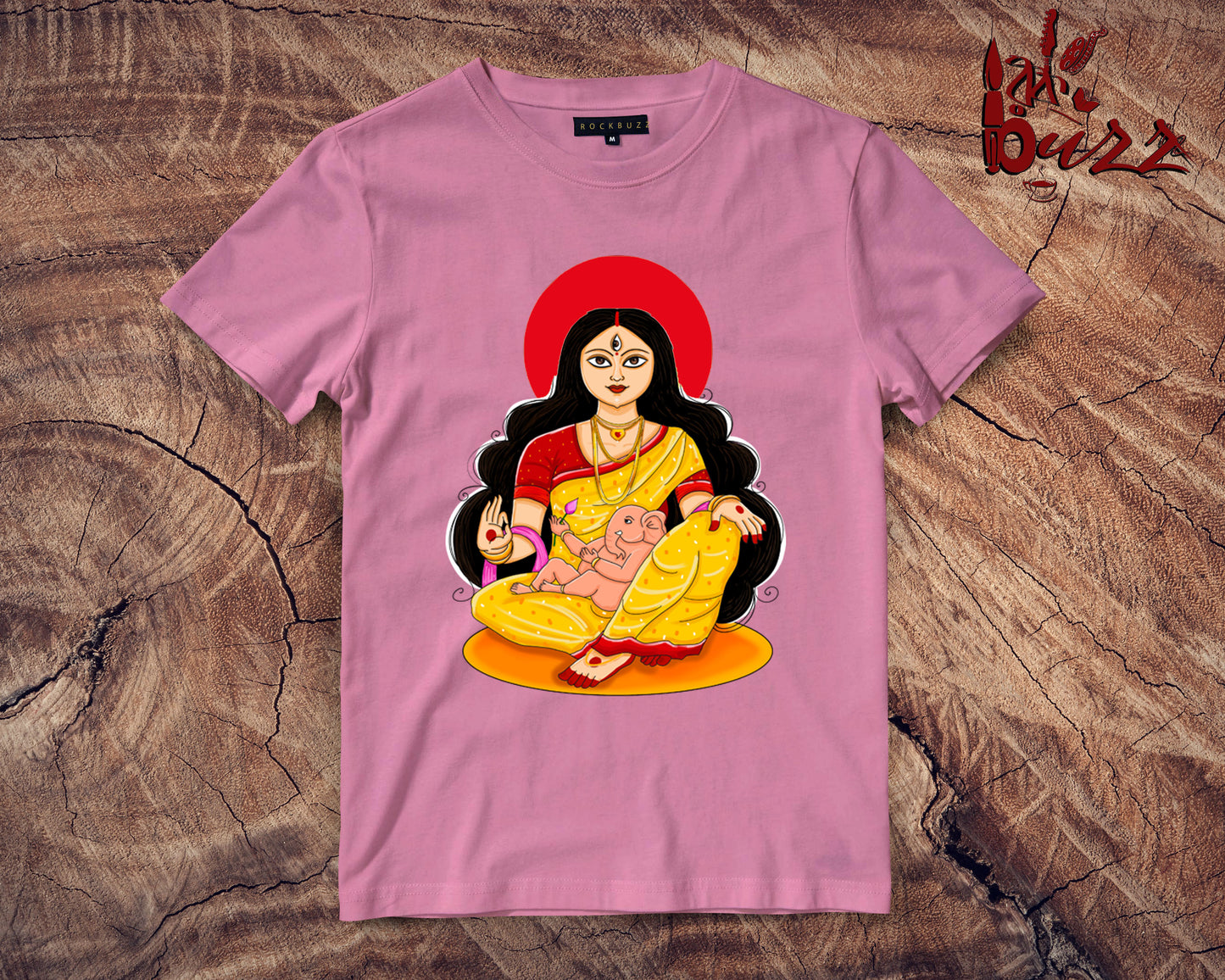 Maa Durga with Ganesha printed tshirt