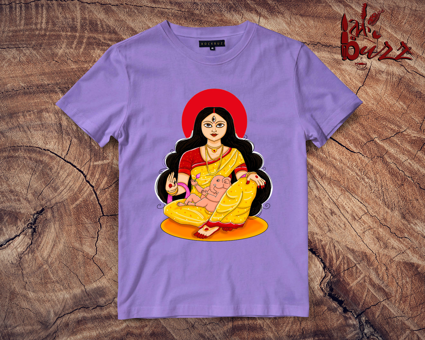 Maa Durga with Ganesha printed tshirt