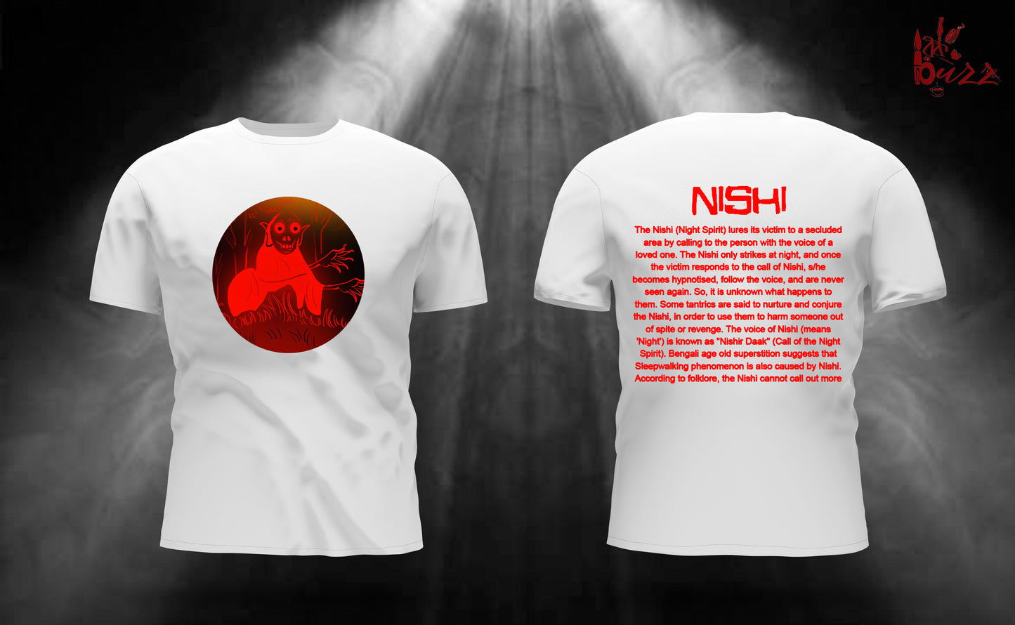 NISHI bhoot bengali captioned printed tshirt