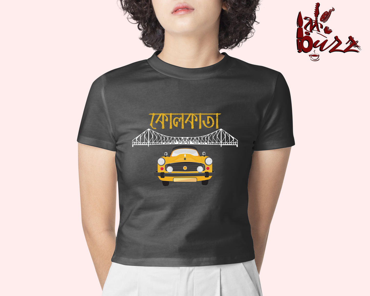 Crop top - Kolkata Taxi printed Bengali women top