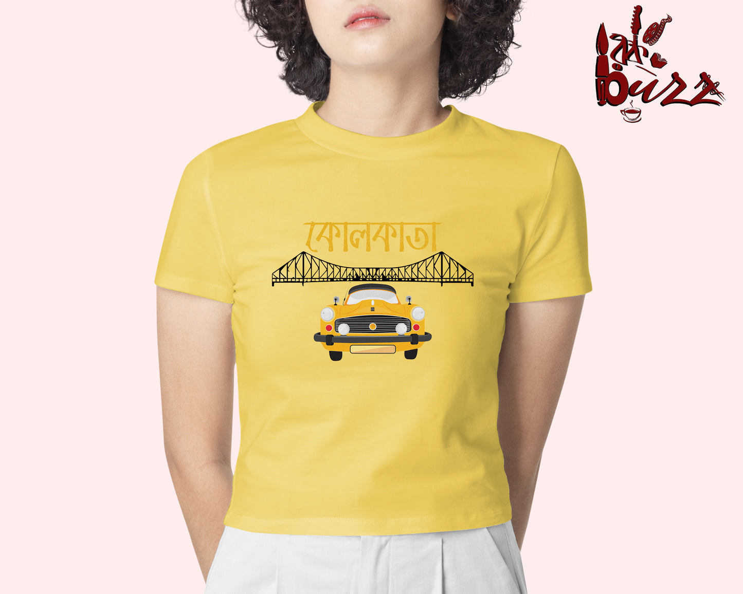Crop top - Kolkata Taxi printed Bengali women top