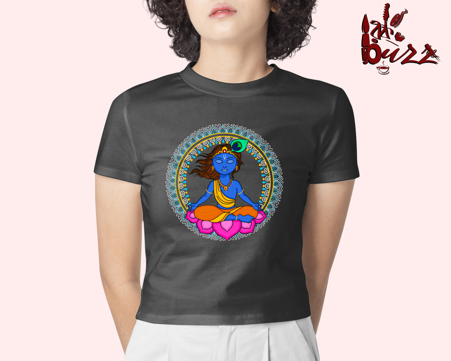 Crop top - Krishna art printed Bengali women top