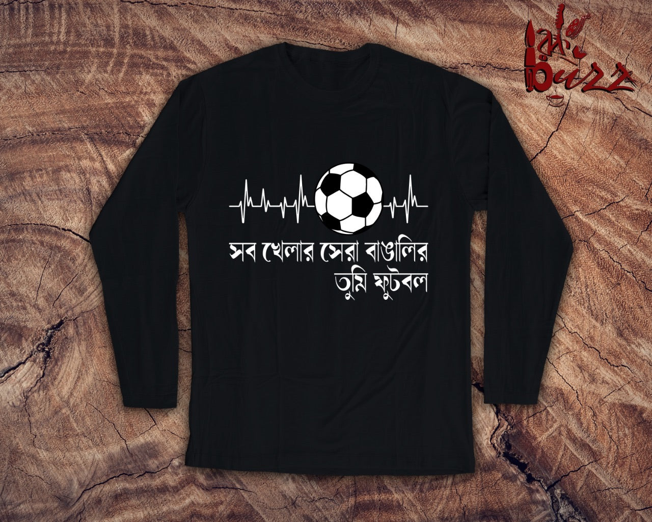 Bangalir Tumi football captioned bengali full sleeve tshirt