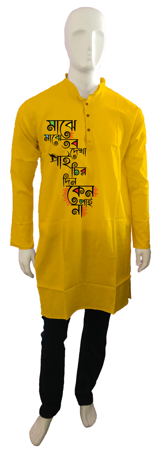 Majhe majhe tobo dekha pai Bengali Printed Kurta