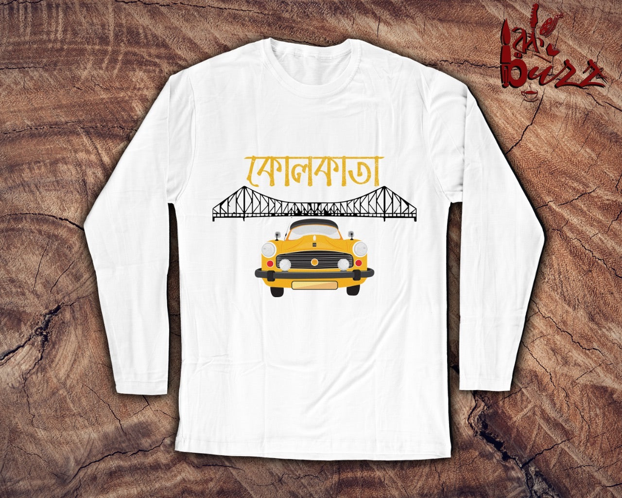 Kolkata Taxi captioned bengali full sleeve tshirt