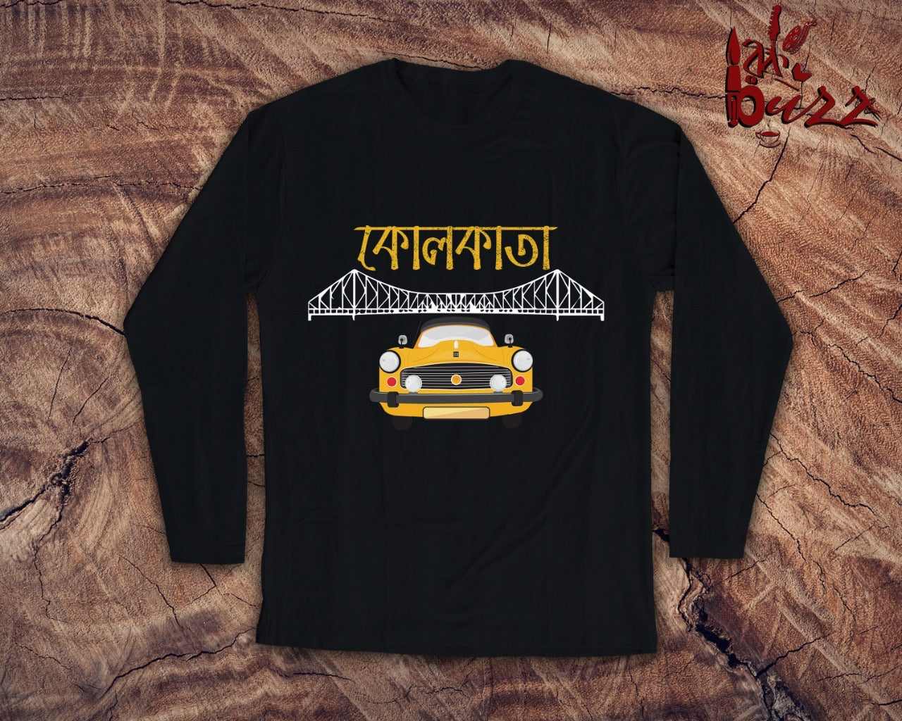 Kolkata Taxi captioned bengali full sleeve tshirt