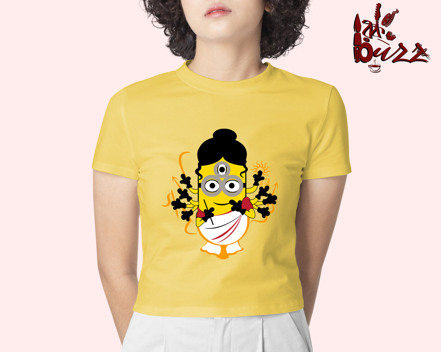 Crop top - Minion Durga art printed Bengali women top