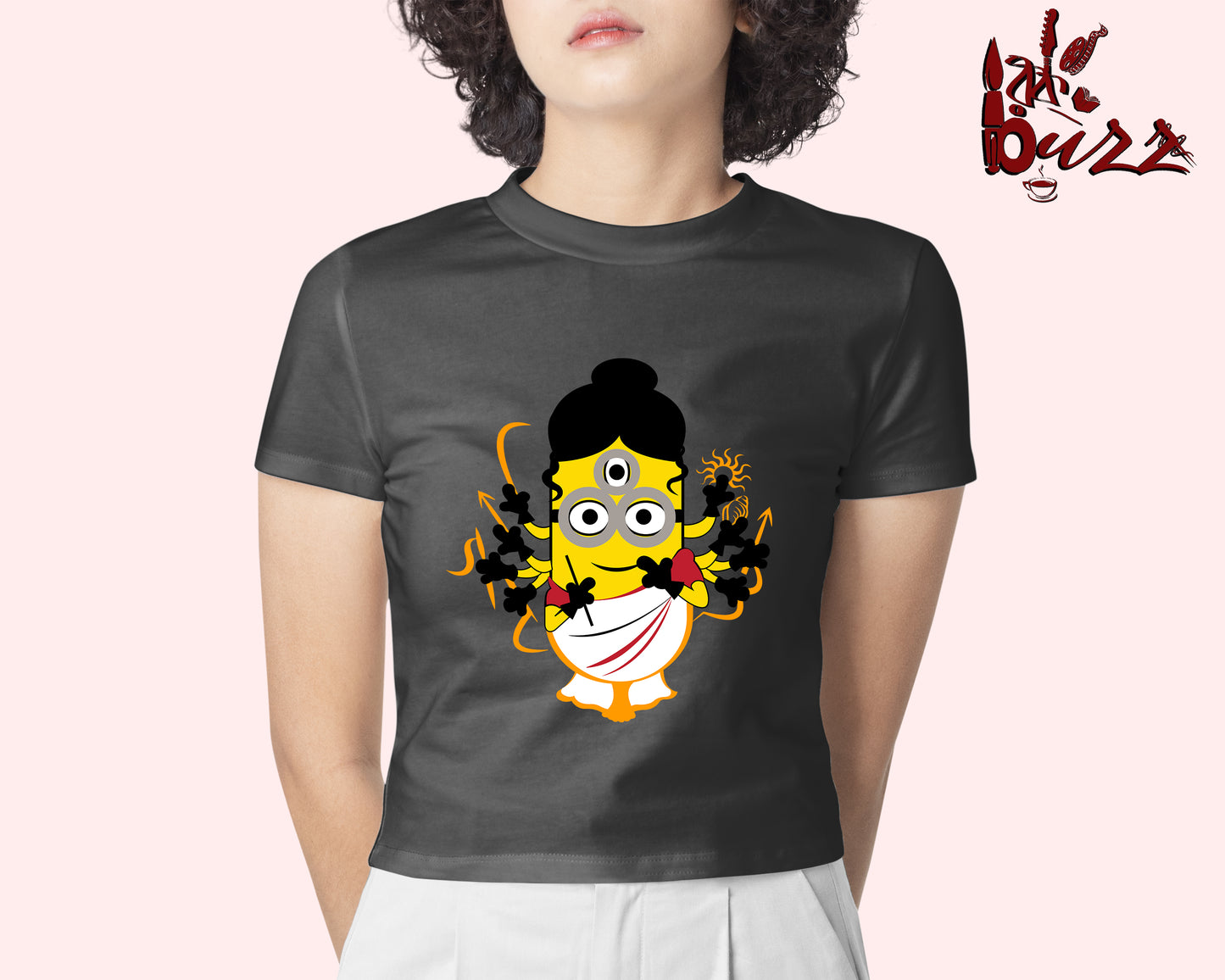 Crop top - Minion Durga art printed Bengali women top