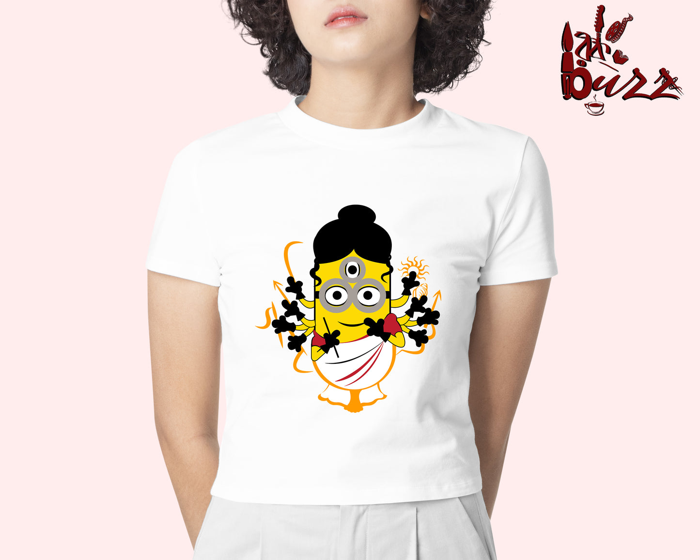 Crop top - Minion Durga art printed Bengali women top